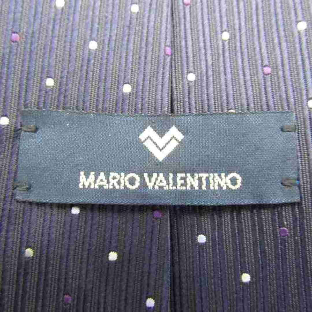 MARIO VALENTINO(マリオバレンチノ)のマリオヴァレンティノ ブランドネクタイ ドット バーチカルストライプ シルク 日本製 メンズ ネイビー MARIO VALENTINO メンズのファッション小物(ネクタイ)の商品写真