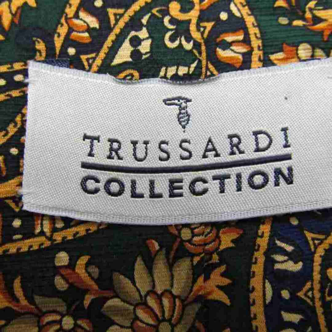 Trussardi(トラサルディ)のトラサルディ ブランドネクタイ 総柄 ペイズリー シルク イタリア製 メンズ カーキ TRUSSARDI メンズのファッション小物(ネクタイ)の商品写真