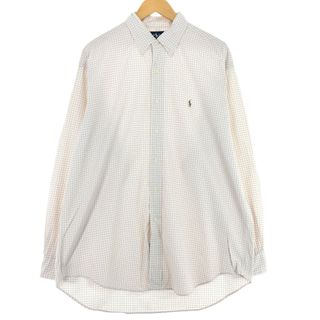 ラルフローレン(Ralph Lauren)の古着 ラルフローレン Ralph Lauren BLAKE 長袖 ボタンダウンチェックシャツ メンズL /eaa427845(シャツ)