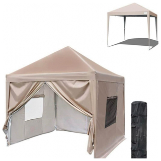 タープテント ワンタッチ キャンプ UVカット ホワイト アウトドア 窓付き(テント/タープ)