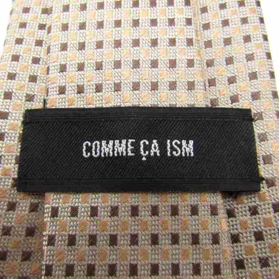 COMME CA ISM(コムサイズム)のコムサイズム ブランドネクタイ 格子柄 スクエア柄 シルク メンズ ベージュ COMME CA ISM メンズのファッション小物(ネクタイ)の商品写真