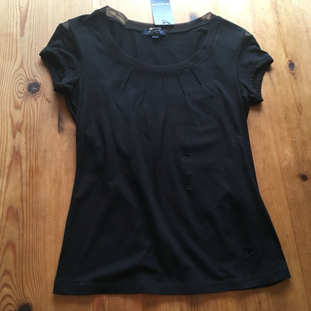 BURBERRY(バーバリー)の半袖チュールデザインカットソー　黒 レディースのトップス(Tシャツ(半袖/袖なし))の商品写真