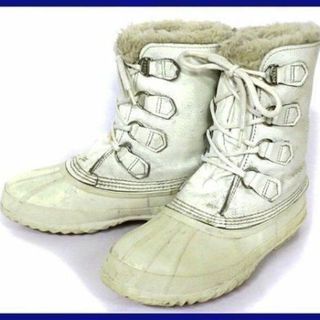 ソレル(SOREL)のカナダ製ビンテージ品★ソレル/SOREL【24.5-25.5程度/白】重厚本革スノーブーツ◆2@B89 #BUZZBERG(ブーツ)