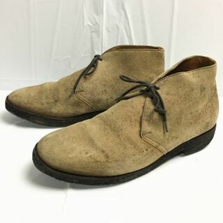 チャーチ(Church's)の旧ベルルッティ　3都市ビンテージ/Vintage 　クレープソールチャッカブーツ　size26.5-27.0相当　ベージュ/メンズ/men's Boots/Shoes〕菅NO.WZE-71 #BUZZBERG(ブーツ)