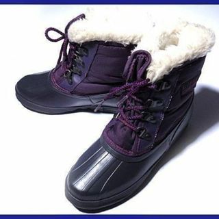 ソレル(SOREL)の美品★ソレル★暖か中綿♪本革スノーブーツ22.0紫◆W20 #BUZZBERG(ブーツ)