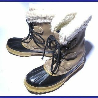 ソレル(SOREL)のカナダ製/ビンテージ品★SOREL/ソレル【4/21.0-22.0/ベージュブラウン】本革使用/インナー付き/高級スノーブーツ◆6F04 #BUZZBERG(ブーツ)