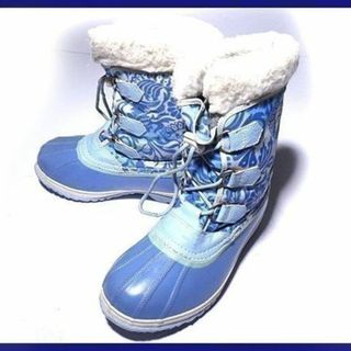 ソレル(SOREL)のカナダ名門★SOREL/ソレル【24.0cm/水色ペイズリー柄】インナー付き/高級スノーブーツ◆X6n68 #BUZZBERG(ブーツ)