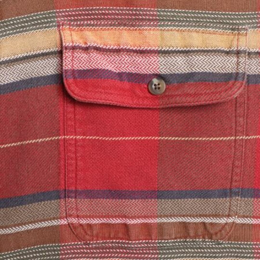 90s オービス ネイティブ ボーダー ヘビー フランネル シャツ メンズ M / 90年代 オールド ORVIS 長袖シャツ ネルシャツ ポケット付き 厚手 メンズのトップス(シャツ)の商品写真
