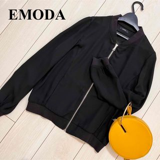 EMODA - EMODA 美品　ジップアップブルゾン　薄手　ジャンパー　ブラック　シースルー