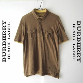 バーバリーブラックレーベル(BURBERRY BLACK LABEL)のほぼ新品　BURBERRY BLACK LABEL／バーバリー★　リネン100%(ポロシャツ)