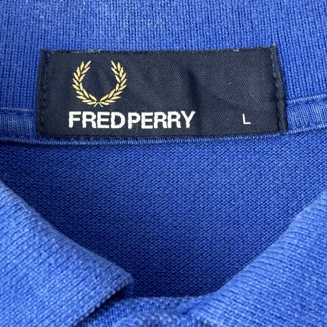 FRED PERRY(フレッドペリー)の人気　フレッドペリー　ポロシャツ　L ブルー　イエロー　古着 メンズのトップス(ポロシャツ)の商品写真