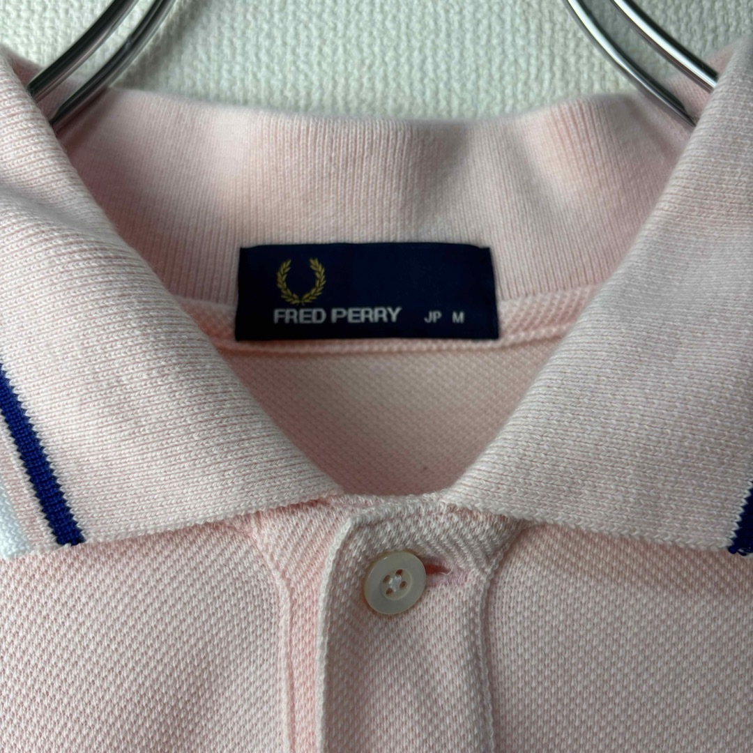 FRED PERRY(フレッドペリー)の人気　フレッドペリー　ポロシャツ　ピンク　M 古着 メンズのトップス(ポロシャツ)の商品写真