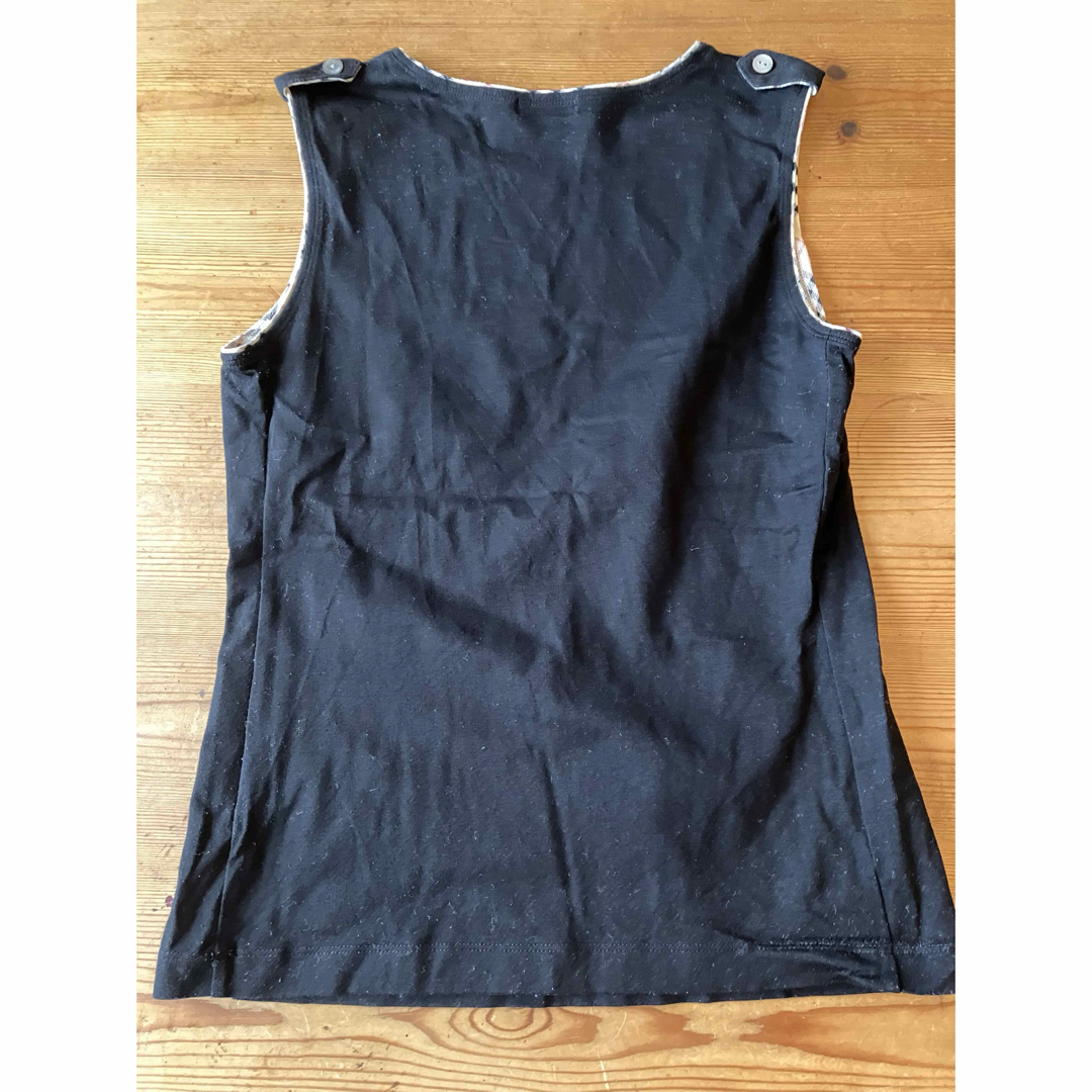 BURBERRY(バーバリー)の黒×ノバチェックパイピングカットソー レディースのトップス(Tシャツ(半袖/袖なし))の商品写真