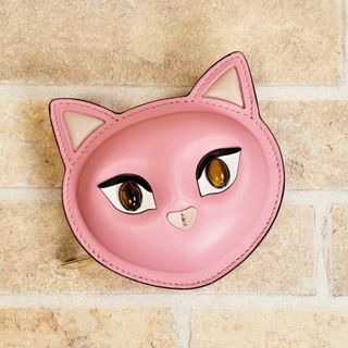 ケイトスペードニューヨーク(kate spade new york)の美品 ケイトスペード ☆ キャッツコラボ 猫型 レザー コインパース 小銭入れ(コインケース)