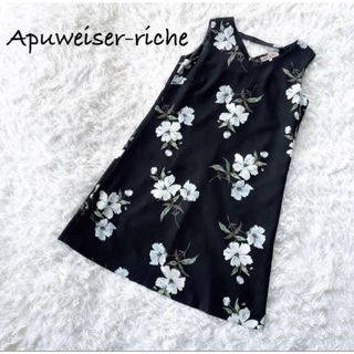 Apuweiser-riche - 【美品】 Apuweiser-riche ノースリーブ ワンピース 花柄 M