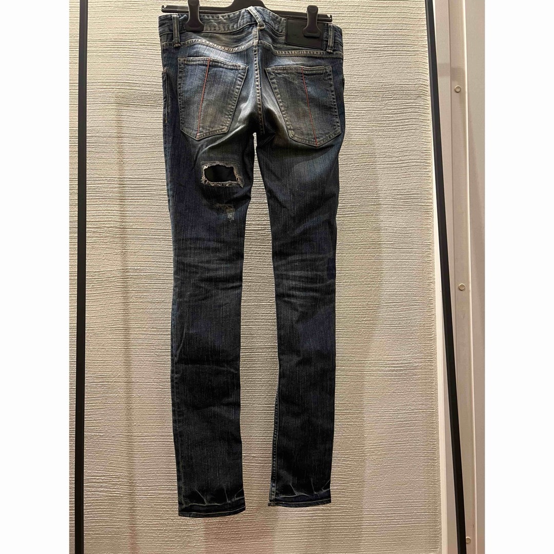 LGB(ルグランブルー)の00s archive L.G.B. leather cross denim レディースのパンツ(デニム/ジーンズ)の商品写真