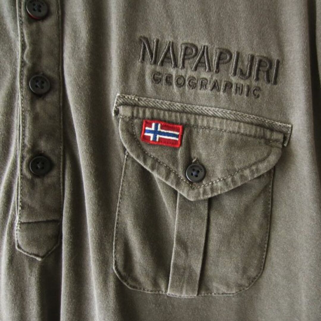 NAPAPIJRI(ナパピリ)の美品　NAPAPIJRI／ナパピエリ★　ポロシャツ　オリーブ メンズのトップス(ポロシャツ)の商品写真