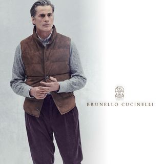 BRUNELLO CUCINELLI - L87★極美品★21-22AW★極上レザー ダウンベスト ブルネロクチネリ