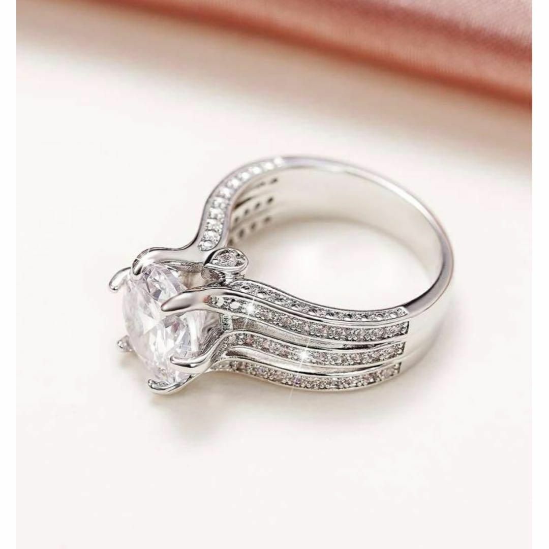 指輪 大ぶり シルバー レディース CZダイヤ リング 11号 婚約指輪 レディースのアクセサリー(リング(指輪))の商品写真