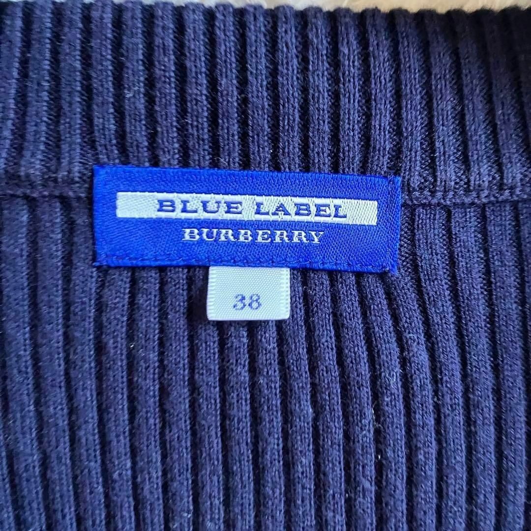 BURBERRY BLUE LABEL(バーバリーブルーレーベル)の美品✨バーバリーブルーレーベル ニットドッキングワンピース 長袖　チェック　38 レディースのワンピース(ひざ丈ワンピース)の商品写真