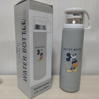 ディズニー(Disney)のディズニーコップ付きステンレス水筒 ミッキーマウス/グレー(キャラクターグッズ)