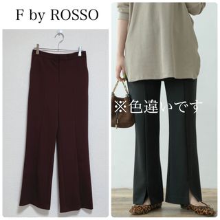 ロッソ(ROSSO)の【中古美品】F by ROSSOストレッチスリットパンツ　ボルドー　サイズ38(カジュアルパンツ)