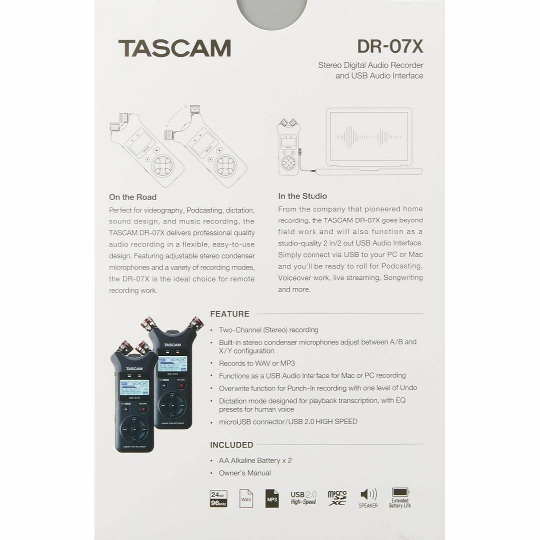 TASCAM タスカム DR-07X USB オーディオインターフェース搭載 ス キッズ/ベビー/マタニティのおもちゃ(楽器のおもちゃ)の商品写真