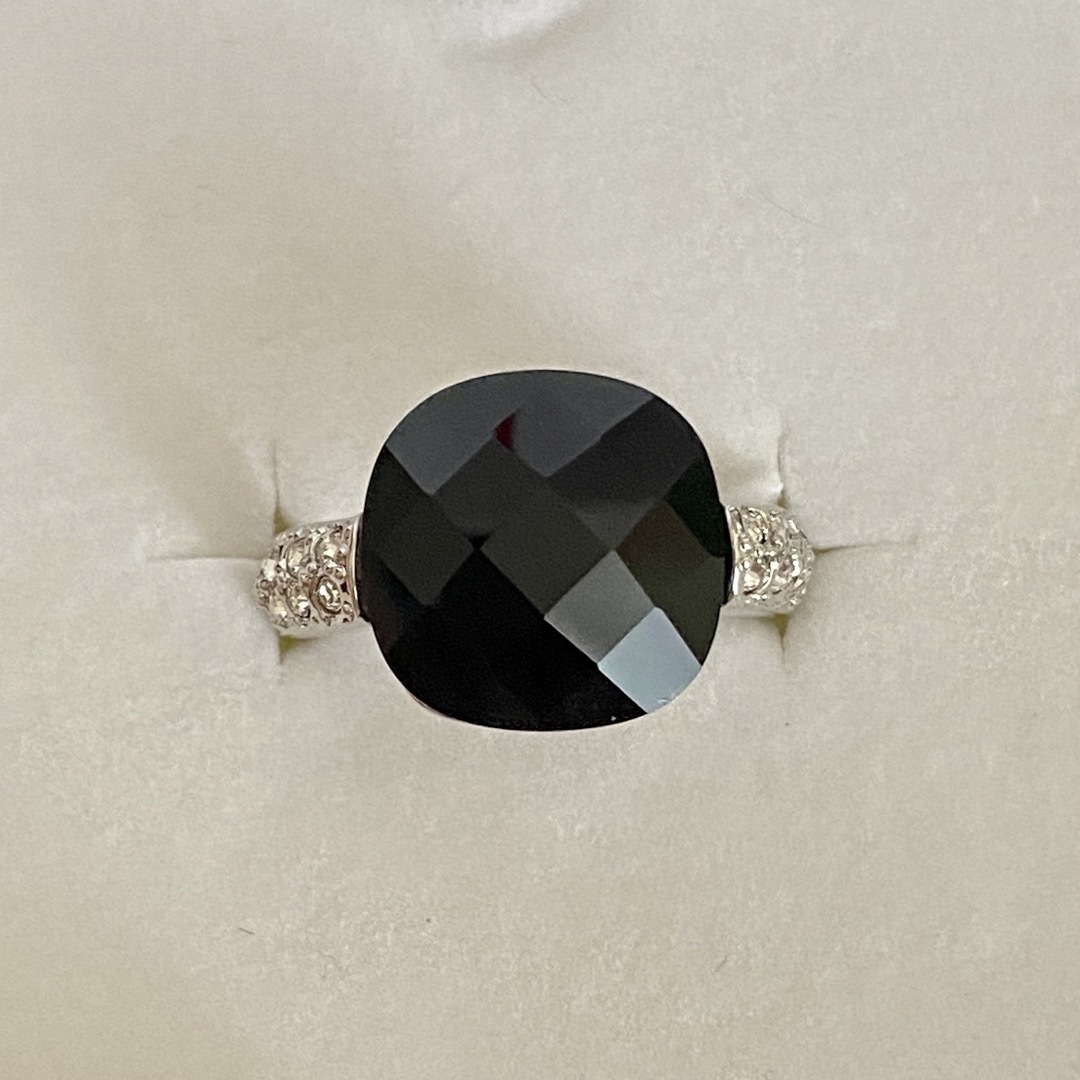 黒水晶 天然 モリオン リング 指輪 シルバー 18KRGP レディースのアクセサリー(リング(指輪))の商品写真