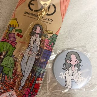 EXID ヘリン　アクリルキーホルダー　缶バッジ(アイドルグッズ)