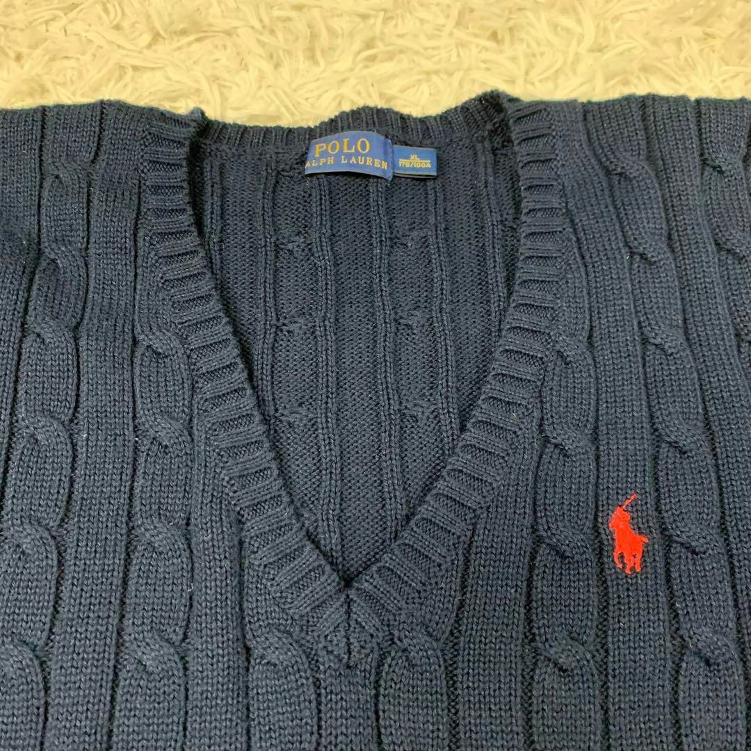 POLO RALPH LAUREN(ポロラルフローレン)の✨美品✨　PORO RALPEH LOUREN Vネックニット　大きいサイズ レディースのトップス(ニット/セーター)の商品写真