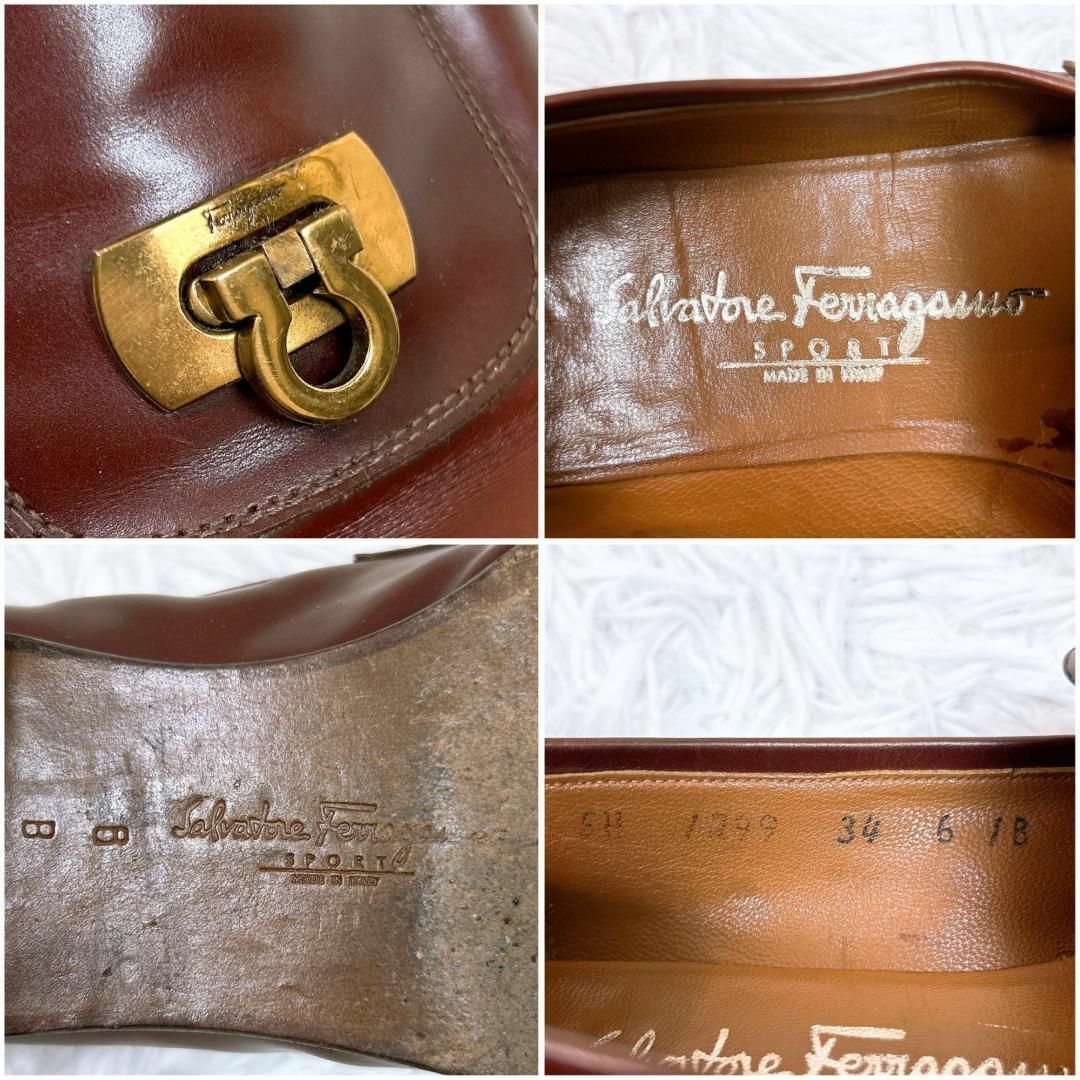 Salvatore Ferragamo(サルヴァトーレフェラガモ)の⑨23.5cm★サルヴァトーレフェラガモ ローファー ゴールドガンチーニ レザー レディースの靴/シューズ(ローファー/革靴)の商品写真