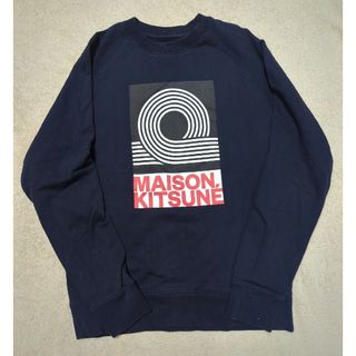 メゾンキツネ(MAISON KITSUNE')のMaison Kitsuné　メゾンキツネ　美品ラグランロゴトレーナー(スウェット)