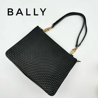 バリー(Bally)の☆大人気☆ BALLY チェーンショルダーバッグ 通勤 レザー 革 ブラック 黒(ハンドバッグ)