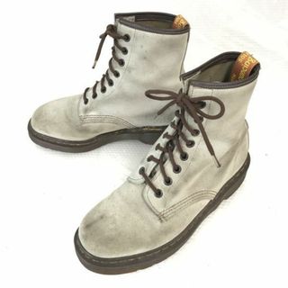 英国/イングランド製/Vintage★ドクターマーチン/Dr.Martens★本革/8ホールブーツ【UK5/24.0cm/ベージュ系/BEIGE】Shoes◆cWB101-9 #BUZZBERG(ブーツ)