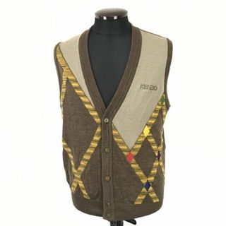 ケンゾー(KENZO)の日本製★ケンゾー ゴルフ/KENZO GOLF★ニットベスト【3/メンズL/茶/brown】ゴルフウェア/jacket/vest◆mBH334 BUZZBERG(ベスト)