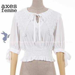 アクシーズファムポエティック(axes femme POETIQUE)の※訳あり axesfemme POETIQUE セーラーレース襟ショートブラウス(シャツ/ブラウス(半袖/袖なし))