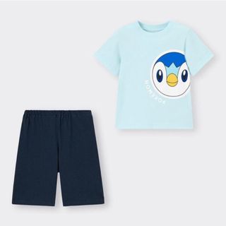 ジーユー(GU)の160サイズGUポケモンポッチャマラウンジセット半袖Tシャツショートパンツセット(Tシャツ/カットソー)