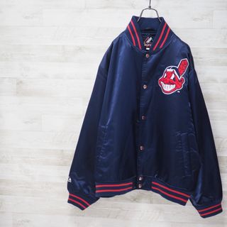 マジェスティック(Majestic)のMAJESTIC×CLEVELAND INDIANS サテンスタジャン-L(スタジャン)