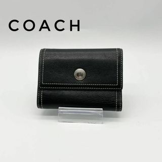 コーチ(COACH)の☆大人気☆ COACH 三つ折り財布 ブラック レザー レディース(財布)