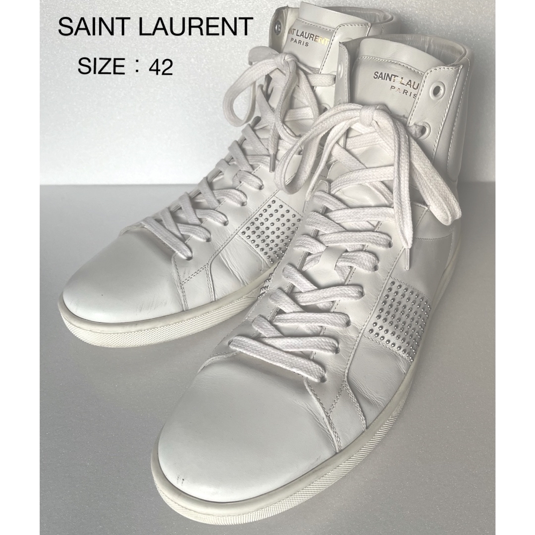 Saint Laurent(サンローラン)のSAINT LAURENT / レザーハイカットスニーカー / SIZE:42 メンズの靴/シューズ(スニーカー)の商品写真