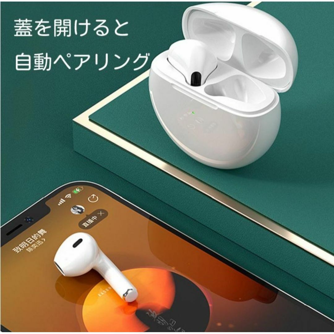 【2024年春最新】AirPro6ワイヤレスイヤホン　ピンク (箱なし) スマホ/家電/カメラのスマホアクセサリー(ストラップ/イヤホンジャック)の商品写真