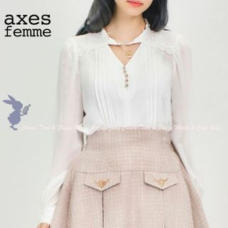 アクシーズファムポエティック(axes femme POETIQUE)のaxes femme POETIQUE チョーカーデザインブラウス 生成り(シャツ/ブラウス(長袖/七分))