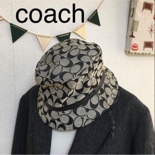 コーチ(COACH)のcoachコーチシグネスチャーハット☆訳あり美品☆S(ハット)