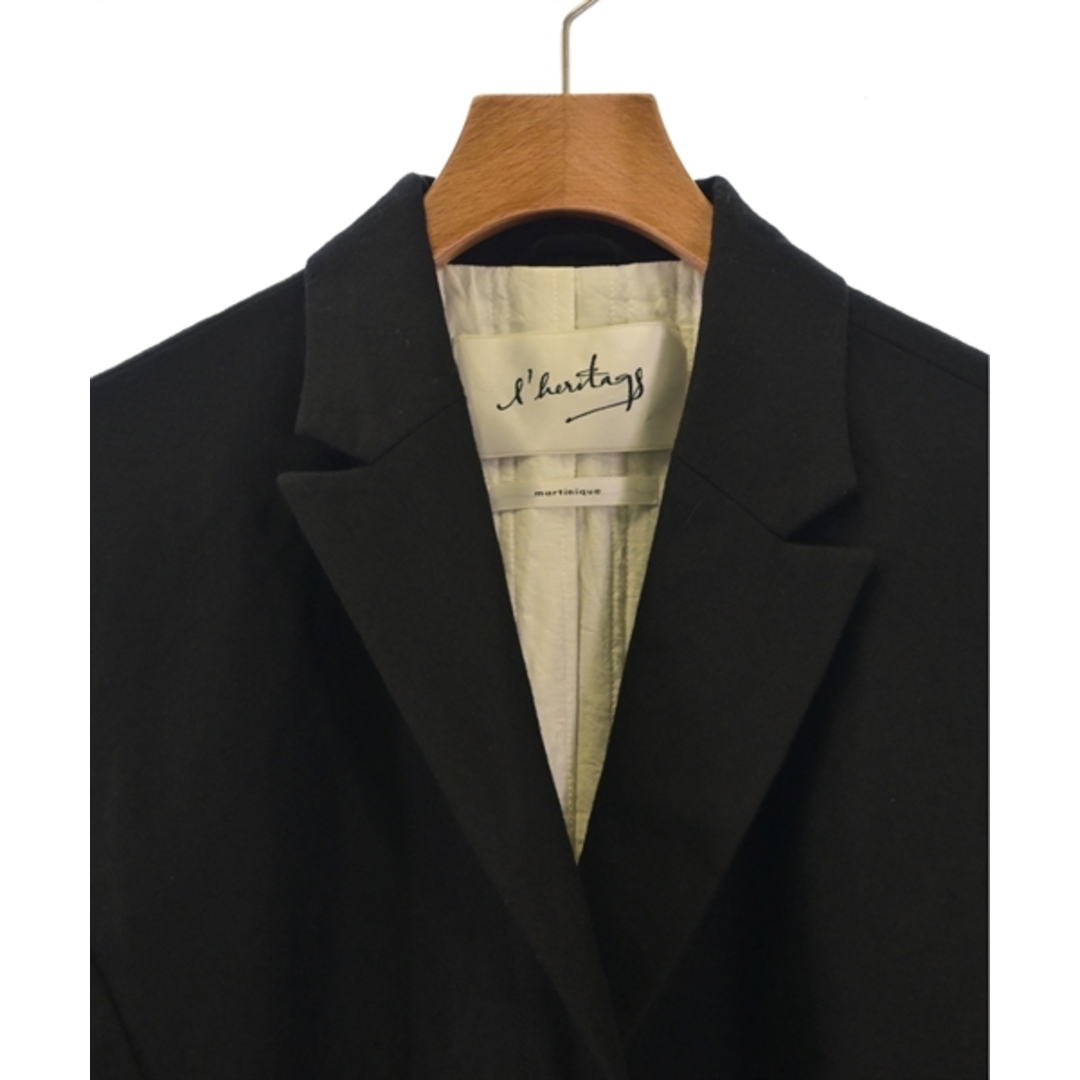 L'AVENTURE martinique カジュアルジャケット F 黒 【古着】【中古】 レディースのジャケット/アウター(テーラードジャケット)の商品写真