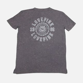 ヴィクトリアズシークレット(Victoria's Secret)の★新品★ピンク★後染めプリントポケットTシャツ (Dark Grey/XS)(Tシャツ(半袖/袖なし))