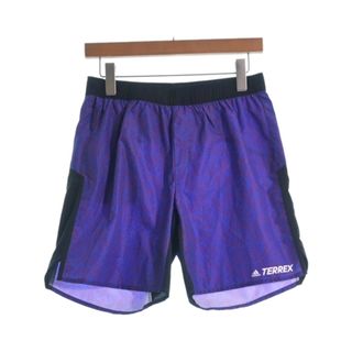 アディダス(adidas)のadidas アディダス ショートパンツ L 紫x赤(総柄) 【古着】【中古】(ショートパンツ)