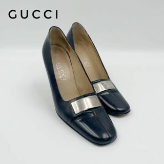 グッチ(Gucci)の☆美品☆GUCCI グッチ シューズ レディース パンプス 黒 ブラック レザー(ハイヒール/パンプス)