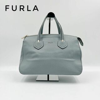 フルラ(Furla)の☆美品☆FURLA ハンドバッグ 手持ちバッグ 青 ブルー 水色 レザー(ハンドバッグ)