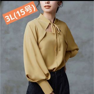 ユニクロ(UNIQLO)のRUIRUE BOUTIQUE フロントリボンレディブラウス T1283(シャツ/ブラウス(長袖/七分))