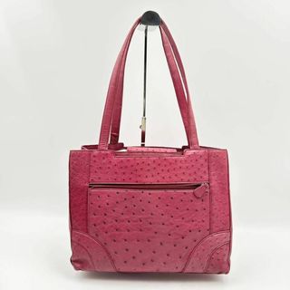 オーストリッチ(OSTRICH)の☆大人気☆ オーストリッチ トートバッグ ハンドバッグ A4可 RED 赤肩掛け(ハンドバッグ)